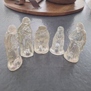 Vintage‎ Clear Resin Nativity Figurines Set Of 5